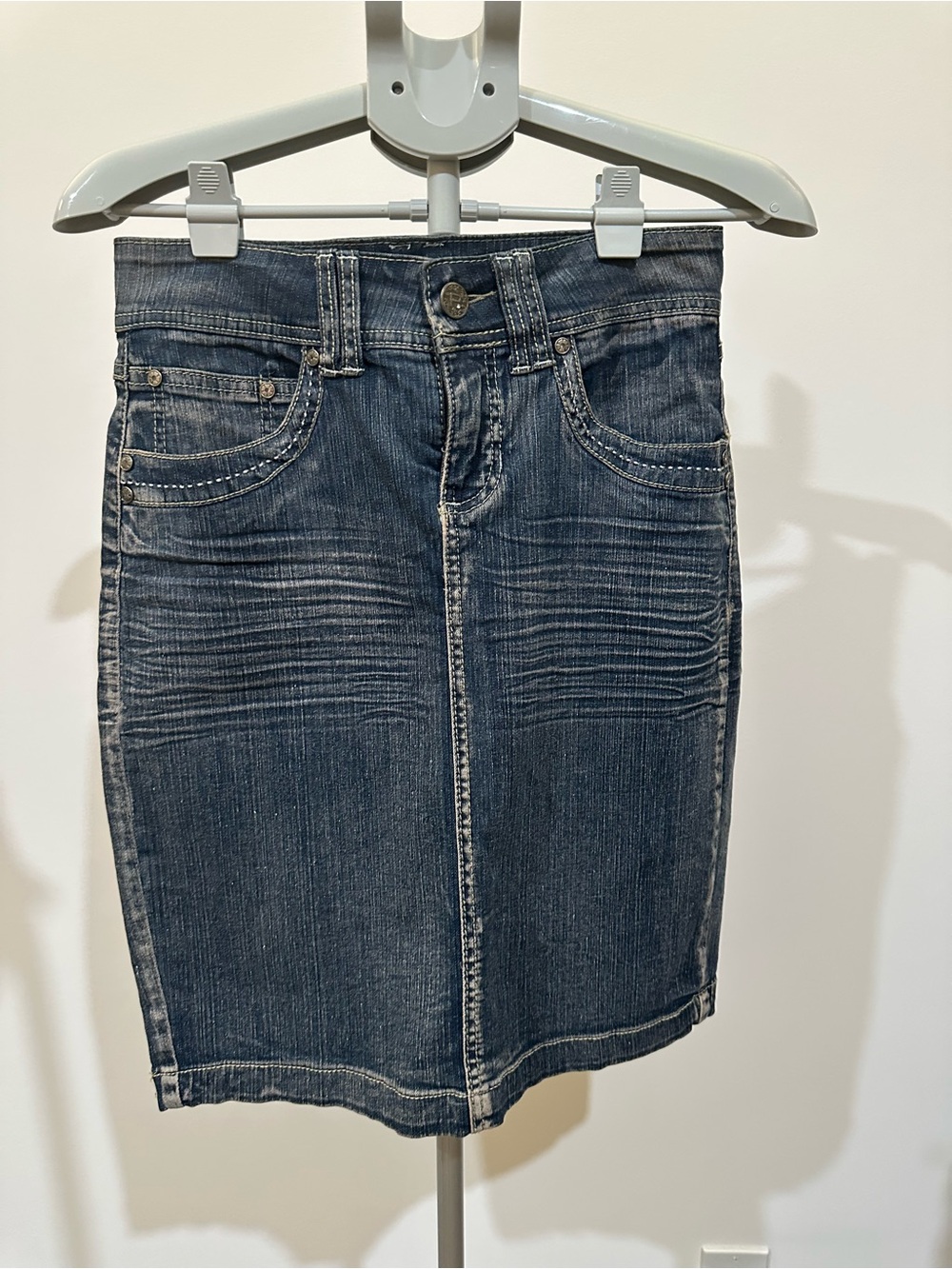 Parasuco Dark Blue Denim Pencil Skirt